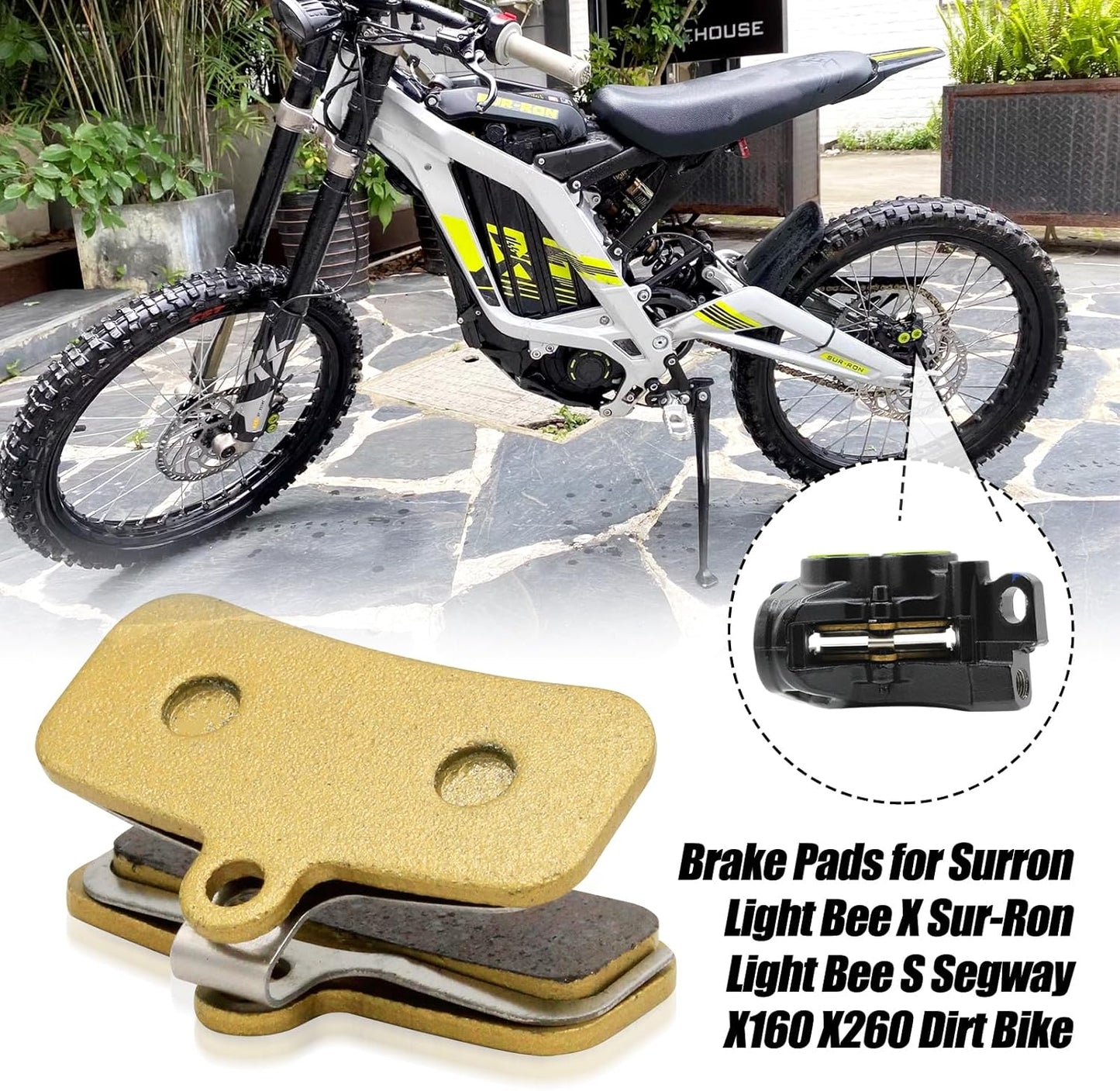 Front and Rear Disc Brake Pads for Surron Light Bee X/S, Segway X160 X260, Talaria Sting R MX3 MX4 Electric Dirt Bike Parts 3 Pack