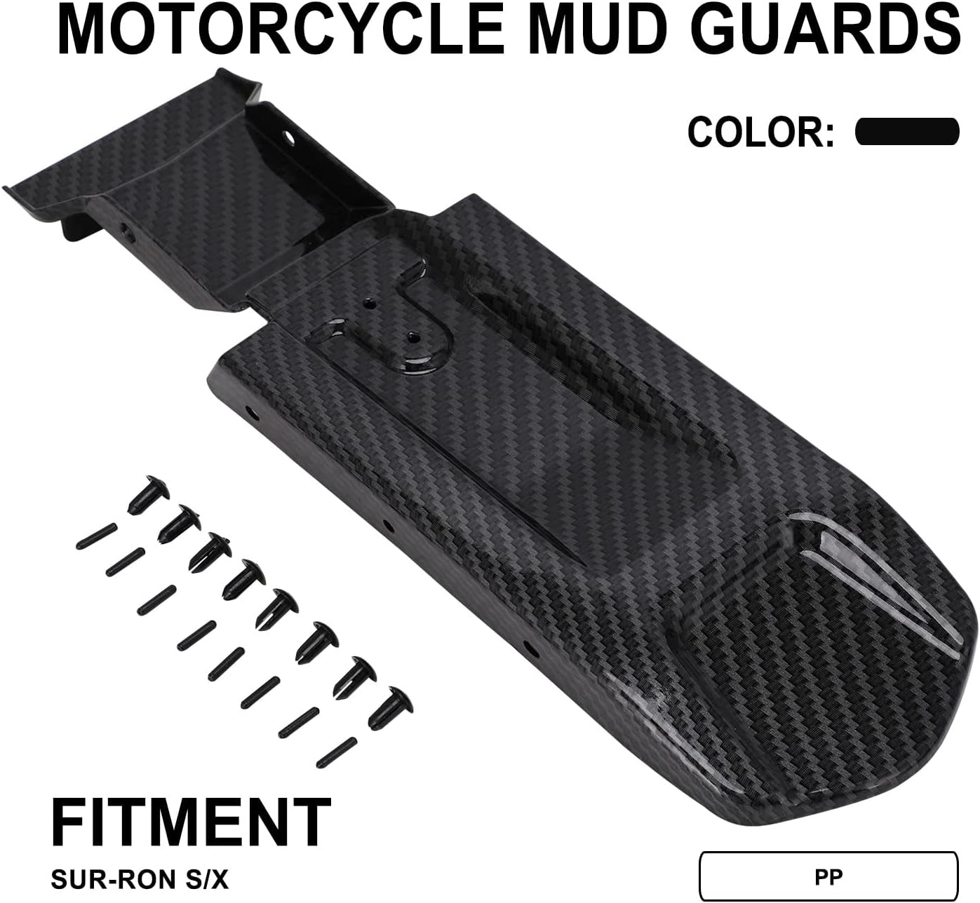 Rear Fender Inner Plate for Surron Light Bee,Carbon Fiber Pattern Mudguard Mud Guards for Electric Dirt Bike Sur Ron Light Bee X and S/X160/X260