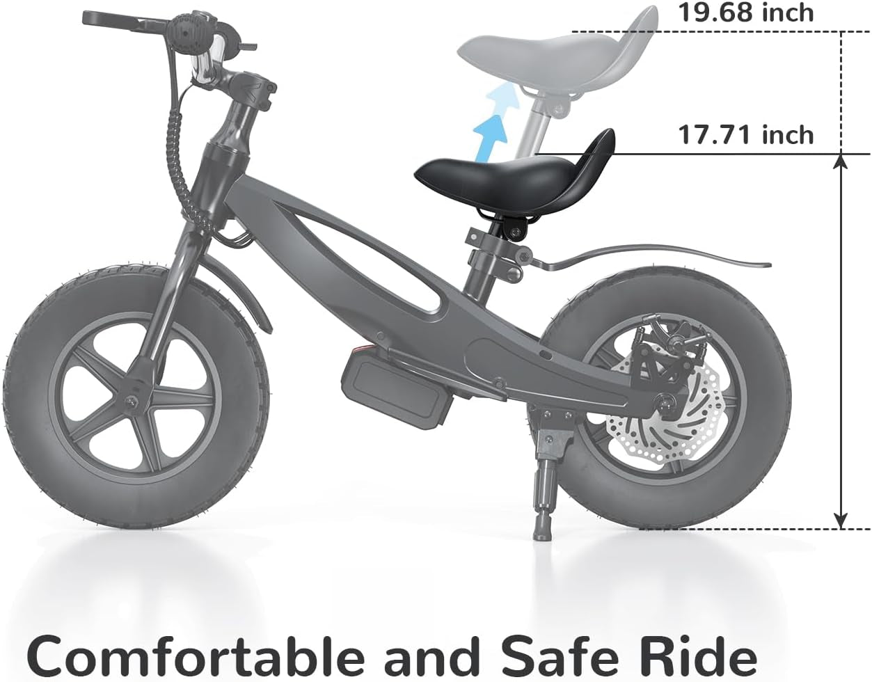 Electric Bike for Kids Ages 3-8,150W/250W Kids Electric Balance Bike with Adjustable Speeds and Seats, 12/14 Inch Tires