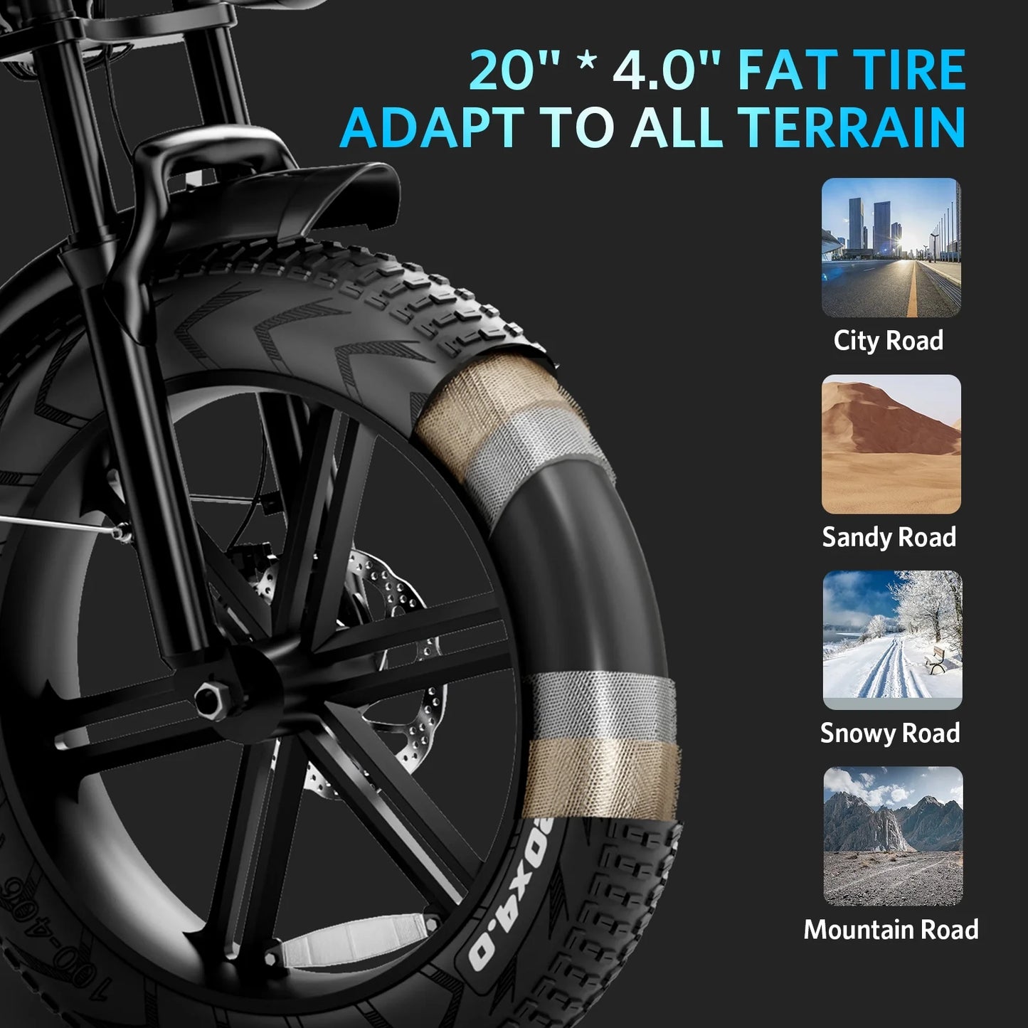 Hipatoo Electric Bike for Adults, Ebike Moped Style with 1000W Peak Motor 48V 15Ah Battery up to 31MPH, 20'' Fat Tire E Bike, Dual Disc Brakes Mountain Bike for Commuting & Off-Road, E-Bike UL2849