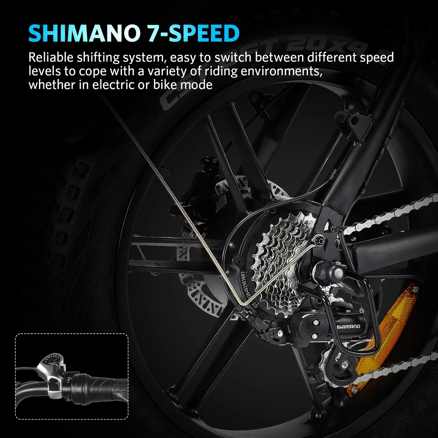 Hipatoo Electric Bike for Adults, Ebike Moped Style with 1000W Peak Motor 48V 15Ah Battery up to 31MPH, 20'' Fat Tire E Bike, Dual Disc Brakes Mountain Bike for Commuting & Off-Road, E-Bike UL2849