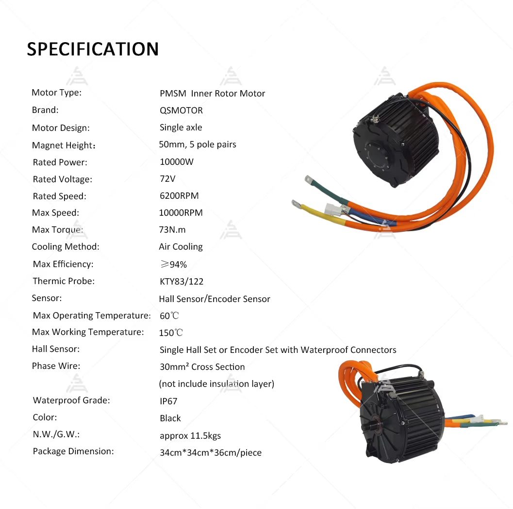 New Arrival High Power Electric Bicycle Mid Drive Motor 10Kw Qs165 50H Hall Version New Arrival Motorcycle Motor