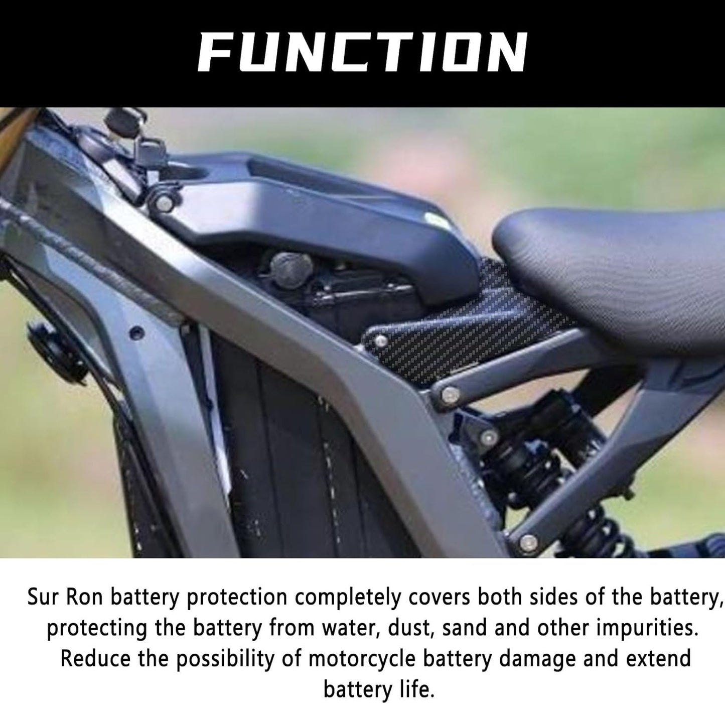 Surron Battery Lock Cover Sur Ron Battery Compartment Protect Carbon Fiber Pattern for Surron Light Bee X/S Electric Dirt Bike