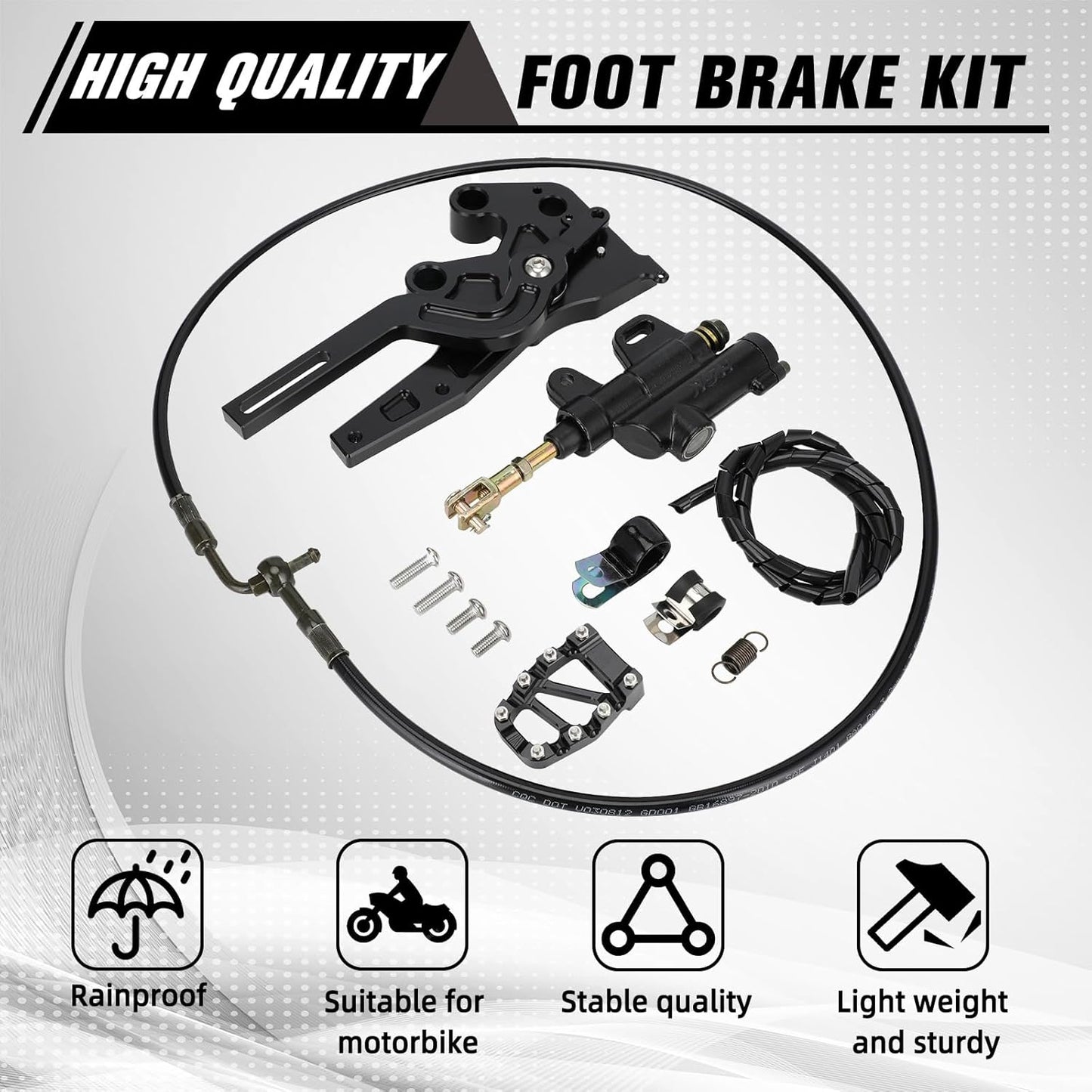 Motorcycle Hydraulic Foot Brake Pedal Lever Kit CNC for Surron Sur Ron Light Bee X/S/LBX Segway X260 X160 Electric Dirt Bike Ebike