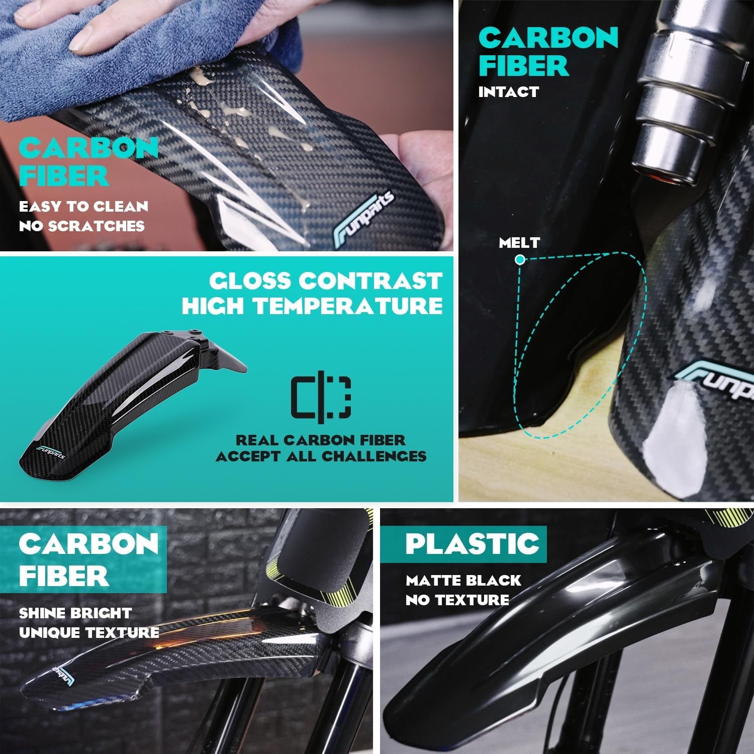 Sur Ron Front Fender,Carbon Fiber Motorcycle Fender Mud Guard for Surron Sur Ron Light Bee X/S Segway X260 X160 E Ride Pro SS Electric Dirt Bike