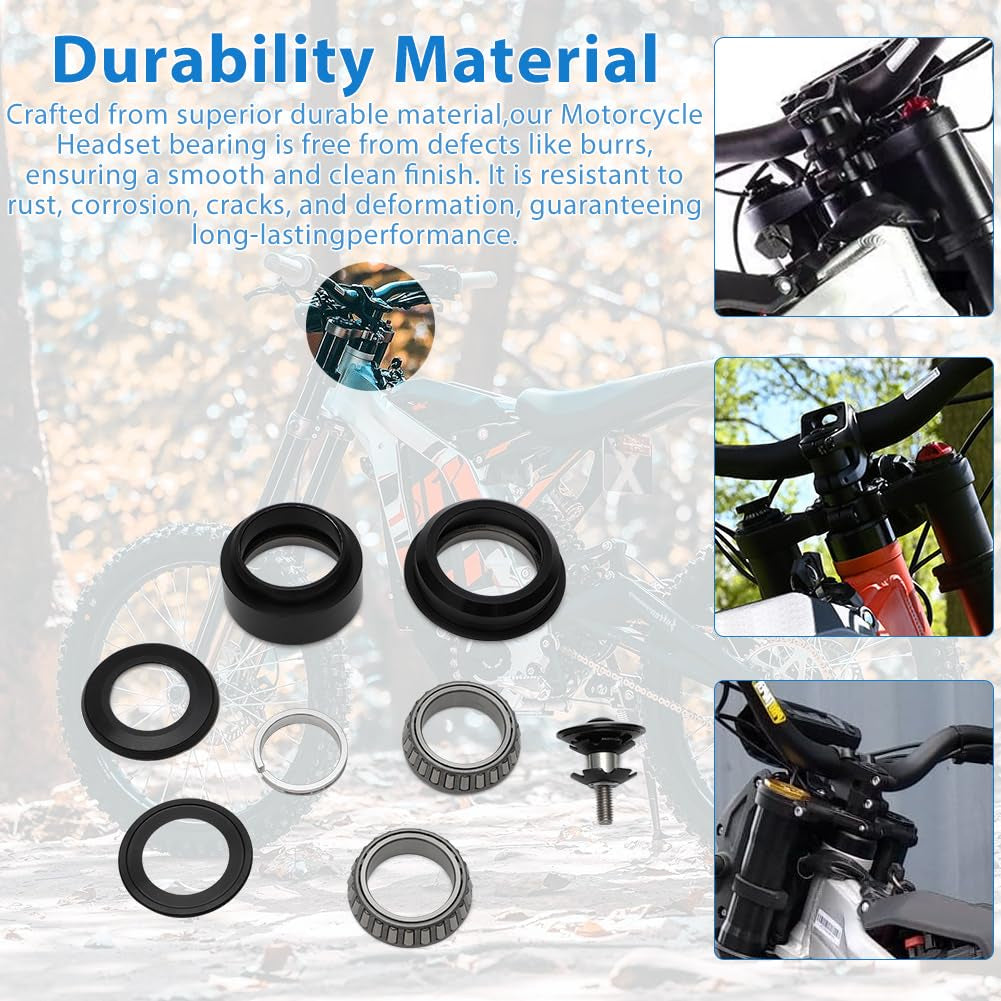 Tapered Roller Bearing Kit for Sur-Ron Surron Light Bee X Motorcycle'S Headset Fork Bearings Bicycle Head Tube Kit Spacer Replacement for Surron
